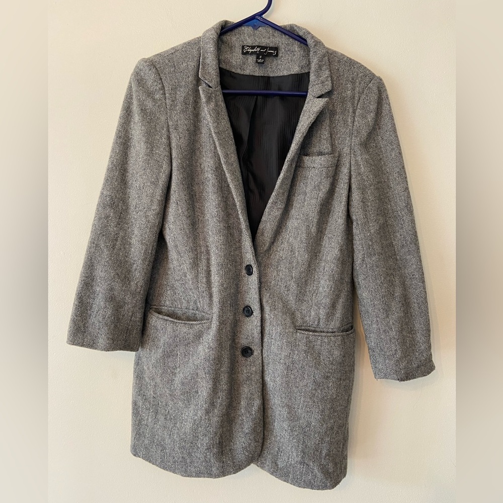 Elizabeth and James Charcoal herringbone Blazer